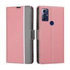 For Motorola Moto G Play 2023 Twill Texture Side Buckle Leather Phone Case(Pink) - 1