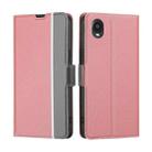 For Kyocera Digno BX2-Digno SX2-A101KC Twill Texture Side Buckle Leather Phone Case(Pink) - 1