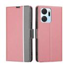 For Honor X7A Twill Texture Side Buckle Leather Phone Case(Pink) - 1