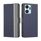 For Honor X7A Twill Texture Side Buckle Leather Phone Case(Blue) - 1