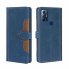 For Motorola Moto G Play 2023 Skin Feel Magnetic Buckle Leather Phone Case(Blue) - 1