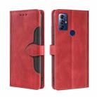 For Motorola Moto G Play 2023 Skin Feel Magnetic Buckle Leather Phone Case(Red) - 1