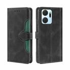 For Honor X7A Skin Feel Magnetic Buckle Leather Phone Case(Black) - 1