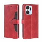 For Honor X7A Skin Feel Magnetic Buckle Leather Phone Case(Red) - 1