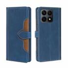 For Honor X8A Skin Feel Magnetic Buckle Leather Phone Case(Blue) - 1