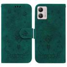 For Motorola Moto G13 / G23 / G53 Butterfly Rose Embossed Leather Phone Case(Green) - 1