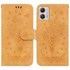 For Motorola Moto G13 / G23 / G53 Butterfly Rose Embossed Leather Phone Case(Yellow) - 1