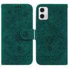 For Motorola Moto G73 Butterfly Rose Embossed Leather Phone Case(Green) - 1