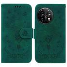 For OnePlus 11 Butterfly Rose Embossed Leather Phone Case(Green) - 1