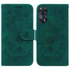 For OPPO Reno8 T 4G Butterfly Rose Embossed Leather Phone Case(Green) - 1