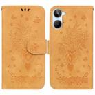 For Realme 10 4G Butterfly Rose Embossed Leather Phone Case(Yellow) - 1