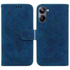 For Realme 10 Pro 5G Butterfly Rose Embossed Leather Phone Case(Blue) - 1