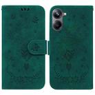 For Realme 10 Pro 5G Butterfly Rose Embossed Leather Phone Case(Green) - 1