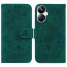 For Realme 10 Pro+ Butterfly Rose Embossed Leather Phone Case(Green) - 1