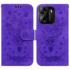 For Tecno Spark Go 2023 / Pop 7 Pro Butterfly Rose Embossed Leather Phone Case(Purple) - 1