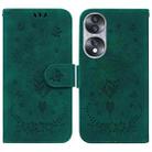 For Honor 70 Butterfly Rose Embossed Leather Phone Case(Green) - 1