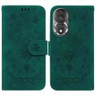 For Honor 80 Butterfly Rose Embossed Leather Phone Case(Green) - 1