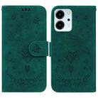 For Honor 80 SE Butterfly Rose Embossed Leather Phone Case(Green) - 1