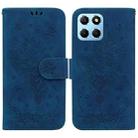 For Honor X8 5G Butterfly Rose Embossed Leather Phone Case(Blue) - 1