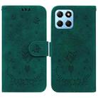 For Honor X8 5G Butterfly Rose Embossed Leather Phone Case(Green) - 1