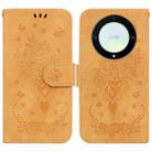 For Honor X9a Butterfly Rose Embossed Leather Phone Case(Yellow) - 1