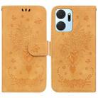 For Honor X7a Butterfly Rose Embossed Leather Phone Case(Yellow) - 1