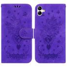 For Samsung Galaxy A04e / F04 / M04 Butterfly Rose Embossed Leather Phone Case(Purple) - 1