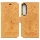 For Sony Xperia 1 IV 2023 Butterfly Rose Embossed Leather Phone Case(Yellow) - 1