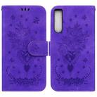 For Sony Xperia 10 IV 2023 Butterfly Rose Embossed Leather Phone Case(Purple) - 1