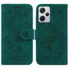 For Xiaomi Redmi Note 12 Pro+ Butterfly Rose Embossed Leather Phone Case(Green) - 1