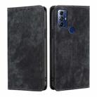 For Motorola Moto G Play 2023 RFID Anti-theft Brush Magnetic Leather Phone Case(Black) - 1