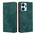 For Honor X7A RFID Anti-theft Brush Magnetic Leather Phone Case(Green) - 1