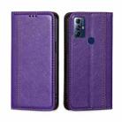 For Motorola Moto G Play 2023 Grid Texture Magnetic Flip Leather Phone Case(Purple) - 1