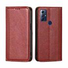 For Motorola Moto G Play 2023 Grid Texture Magnetic Flip Leather Phone Case(Red) - 1