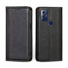 For Motorola Moto G Play 2023 Grid Texture Magnetic Flip Leather Phone Case(Black) - 1