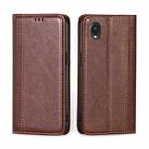 For Kyocera Digno BX2-Digno SX2-A101KC Grid Texture Magnetic Flip Leather Phone Case(Brown) - 1