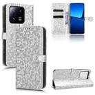 For Xiaomi 13 Pro Honeycomb Dot Texture Leather Phone Case(Silver) - 1