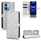 For Xiaomi Redmi Note 12 5G Honeycomb Dot Texture Leather Phone Case(Silver) - 1