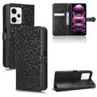 For Xiaomi Redmi Note 12 Pro 5G Honeycomb Dot Texture Leather Phone Case(Black) - 1