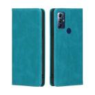 For Motorola Moto G Play 2023 Skin Feel Magnetic Horizontal Flip Leather Phone Case(Light Blue) - 1