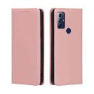 For Motorola Moto G Play 2023 Skin Feel Magnetic Horizontal Flip Leather Phone Case(Rose Gold) - 1