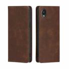 For Kyocera Digno BX2-Digno SX2-A101KC Skin Feel Magnetic Horizontal Flip Leather Phone Case(Dark Brown) - 1