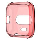 For Fitbit Versa Lite Smart Watch Silicone Protective Case(Transparent Red) - 1