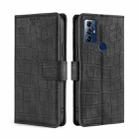 For Motorola Moto G Play 2023 Skin Feel Crocodile Magnetic Clasp Leather Phone Case(Black) - 1