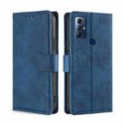 For Motorola Moto G Play 2023 Skin Feel Crocodile Magnetic Clasp Leather Phone Case(Blue) - 1