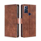 For Motorola Moto G Play 2023 Skin Feel Crocodile Magnetic Clasp Leather Phone Case(Brown) - 1
