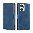 For Honor X7A Skin Feel Crocodile Magnetic Clasp Leather Phone Case(Blue) - 1