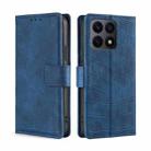 For Honor X8A Skin Feel Crocodile Magnetic Clasp Leather Phone Case(Blue) - 1