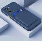 For vivo Y02 Skin Feel Card TPU Contrast Color Button Phone Case(Dark Blue) - 1