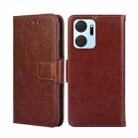 For Honor X7A Crystal Texture Leather Phone Case(Brown) - 1